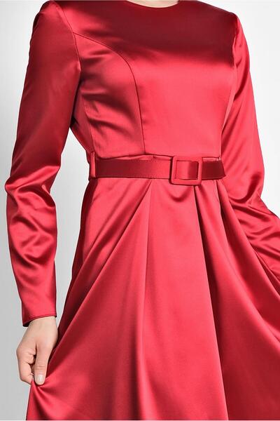 Alvina Belted Satin Dress 4227