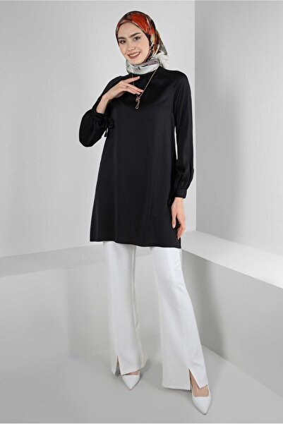 Alvina SATIN TUNIC WITH BINDING DETAIL ON CUFFS 43526