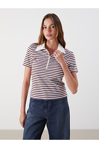 LC Waikiki Γυναικείο μπλουζάκι Polo Neck ριγέ