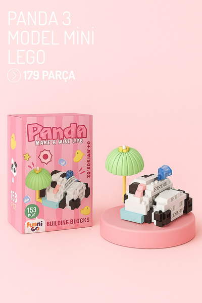 Nandy Home Panda 3 Model Karakter Figürü 3D Yapı Oyuncakları
