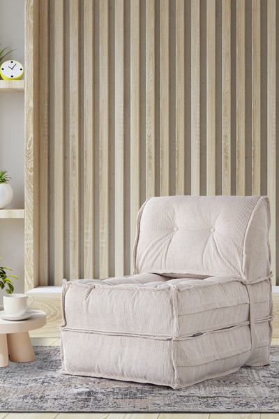 Homedius Mocca Fitilli Kadife Tek Kişilik Katlanır Yatak Katlanır Koltuk