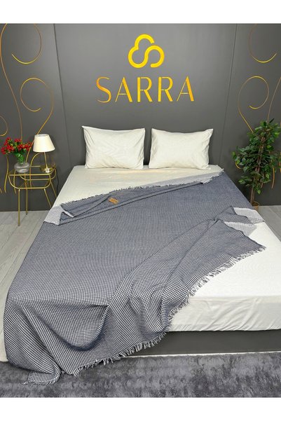 sarra 200X220 وافل دبل سايد بيكيه - أزرق نيلي