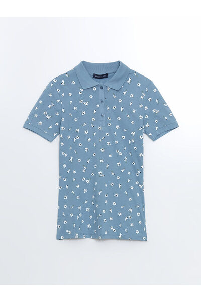 LC Waikiki Γυναικείο μπλουζάκι LCWAIKIKI Classic Blue Polo με μοτίβο γιακά