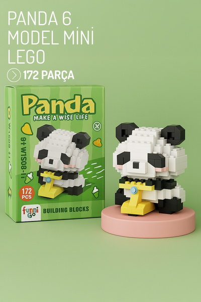 Nandy Home Panda 6 Model Karakter Figürü 3D Yapı Oyuncakları