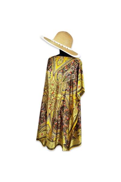 Intisimo Φόρεμα θαλάσσης, παρεό, μετάξι και βισκόζη, κίτρινο/μαύρο/κόκκινο