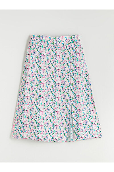 LC Waikiki LCW Beli Lastikli Çiçekli A Kesim Etek