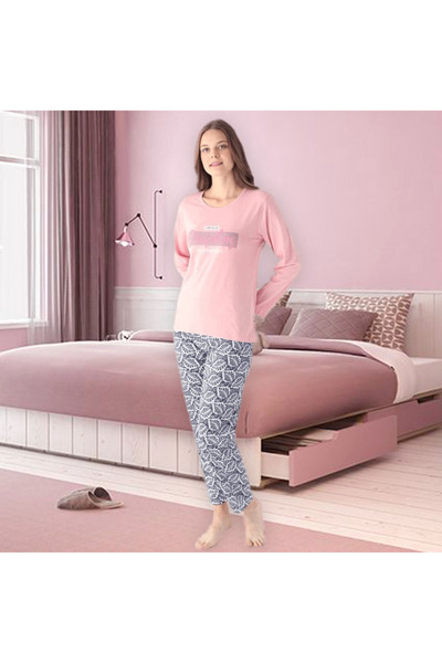 Intisimo Γυναικεία Πιτζάμα, Μακρυμάνικη, OurSelves, Βαμβακερή, Ανοιχτό Ροζ - XXL