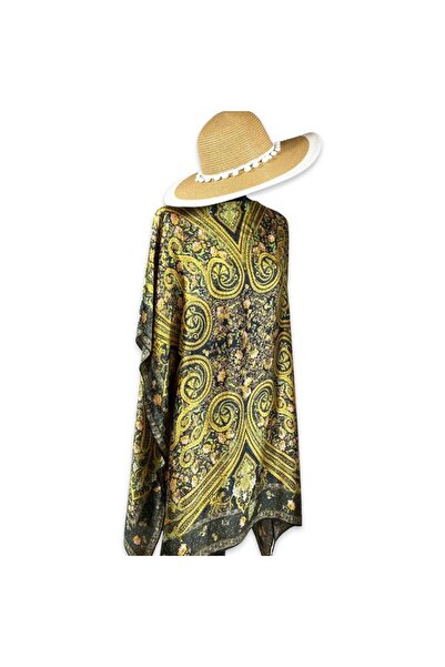 Intisimo Φόρεμα θαλάσσης, παρεό, μετάξι και βισκόζη, μαύρο/κίτρινο