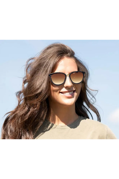 Intisimo Ochelari de soare, damă, inserții aurii, lentile maro, UV400, negru ...