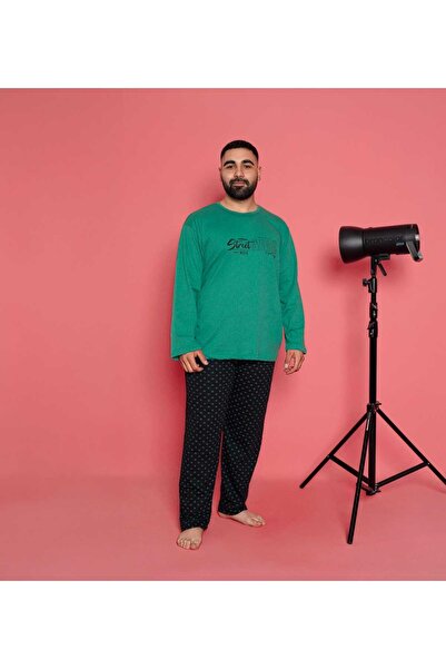 Intisimo Ανδρικές Πιτζάμες, Μπλούζα + Μακρύ Παντελόνι, Street Wear, Μεγάλα Με...