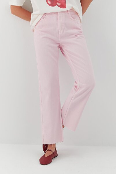 MARKALİSTE Yüksel Waist Stranight Fit Jean Pink