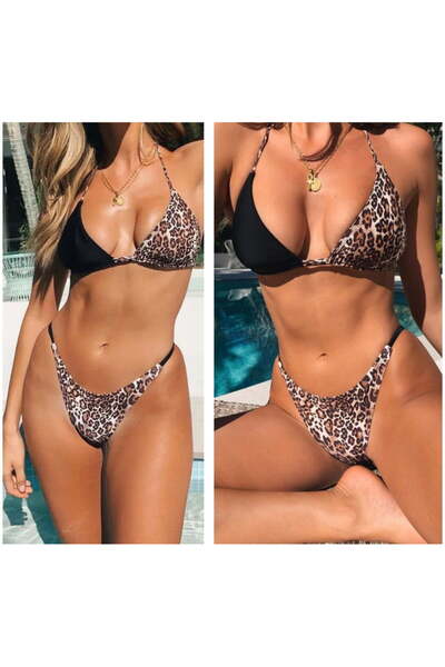 Intisimo Μαγιό, 2 τεμάχια, Δίχρωμο Σχέδιο, Λεοπάρ - L