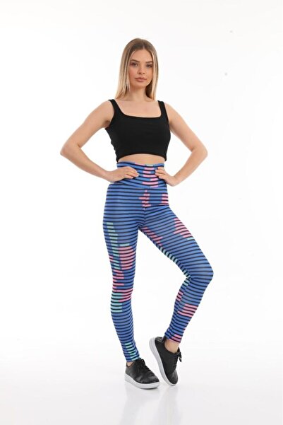 Intisimo Colanți sport cu talie înaltă, slimfit, albastru deschis - XL