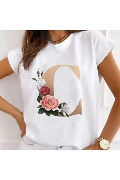 Intisimo Tricou de damă, bumbac, litera C, alb - S