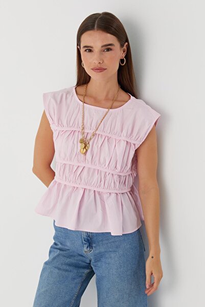 MARKALİSTE Μπλούζα με κορδόνι ροζ