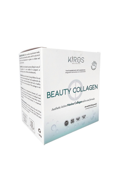 Kiros Diet BEAUTY COLLAGEN, Supliment anti-îmbătrânire premium cu Colagen Marin, Acid Hialuronic