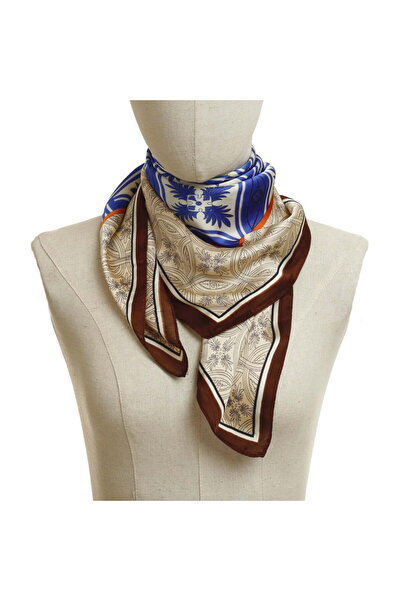 Intisimo Μοντέρνο κασκόλ για γυναίκες, 70x70 εκ., Μπλε/Καφέ