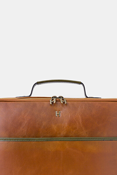 HELMBROOK حقيبة كمبيوتر محمول من الجلد الطبيعي للرجال مقاس 15.6 بوصة من بوريس