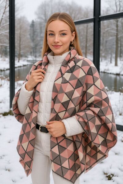 Axesoire 15286 Karo Desenli Bej Şal