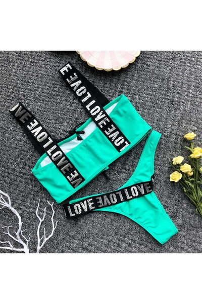 Intisimo Swimsuit, 2 Pieces, Trendy, Wide Straps, Turquoise - M