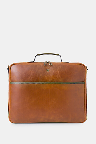 HELMBROOK حقيبة كمبيوتر محمول من الجلد الطبيعي للرجال مقاس 15.6 بوصة من بوريس