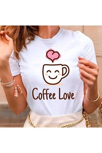 Intisimo Tricou damă, bumbac, Coffee Love, alb - S