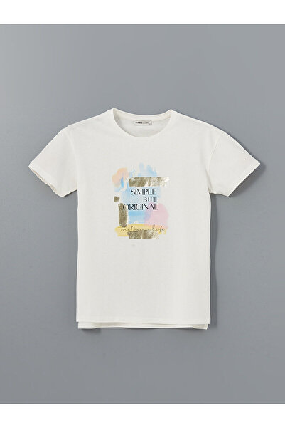 LC Waikiki Γυναικείο μπλουζάκι με στάμπα Crew Neck