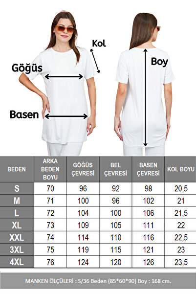 penyebizden Soft Viscose Long Tunic-White