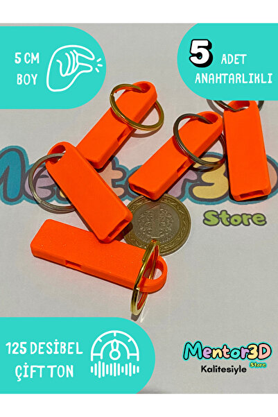 Mentor 3D Store Deprem Düdüğü Acil Durum Ve Hakem Düdüğü 5 Adet Anahtarlık