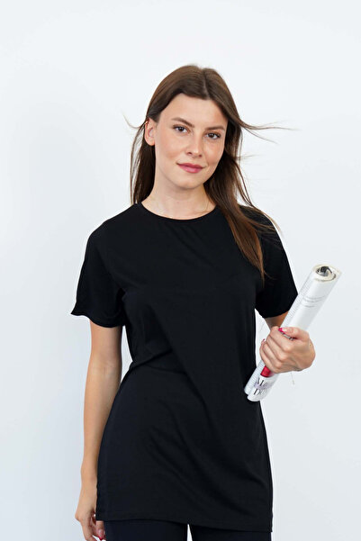 penyebizden Μαλακό βισκόζη μακρύ χιτώνα-μαύρο