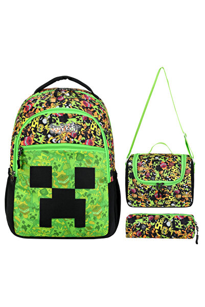 Bliss Ліцензований набір з 3 предметів: шкільний рюкзак з малюнком Mine Creeper, сумка для ланчу та пенал