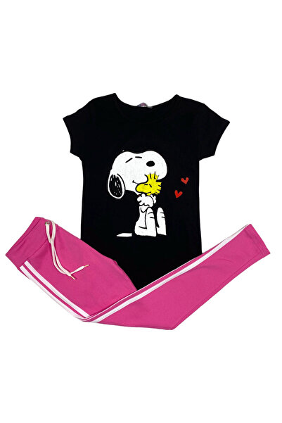 Intisimo Γυναικείο Σετ Σπιτιού, Μπλουζάκι + Κολάν, Μαύρο/Ροζ - L