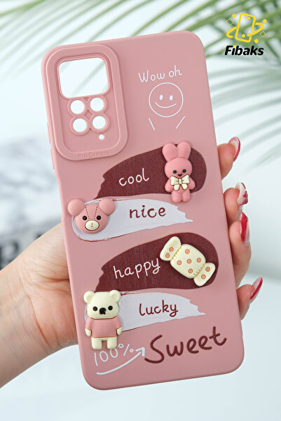 Fibaks Redmi Note 11 Pro/12 Pro 4g Kılıf Tasarımlı Desenli Kamera Korumalı Tavşan Yumuşak Silikon Kapak