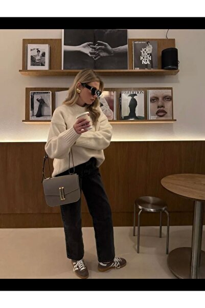 COMBİNE MİCHAİL EKRU велосипедний комір оверсайз трикотажний светр