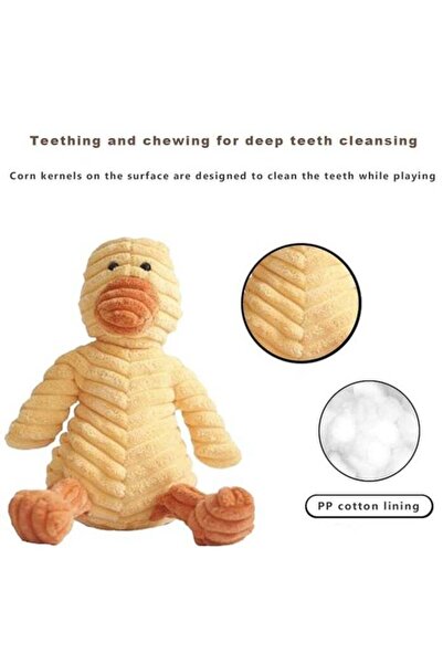 COOYA Dog Plush Sounding Toy Teething & Bite Resistant Interactive Pet Dog Toy Yellow