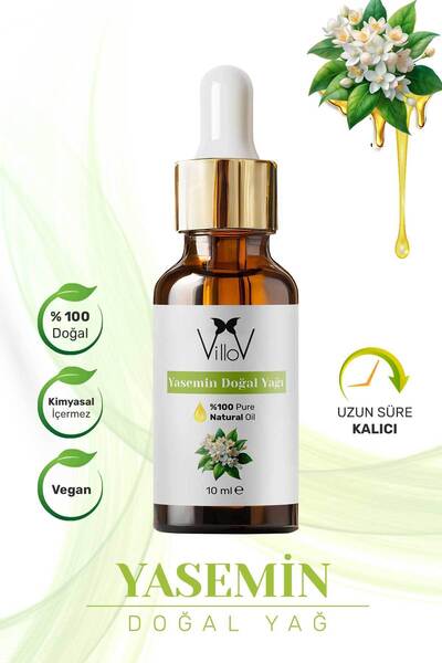 Villov Yasemin Uçucu Yağı Soğuk Sıkım %100 Saf ve Doğal Bitkisel Jasmine Esse...