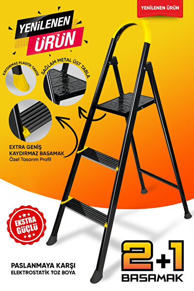 ZE Zigana Ev Gereçleri Hardy 2+1 Basamaklı Özel Tasarım Hafif Merdiven Tyc00573701866