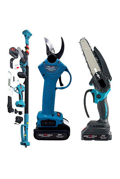 barste Scissors + electric chainsaw + telescopic arm 100-170cm, 2 batteries 36V 8Ah