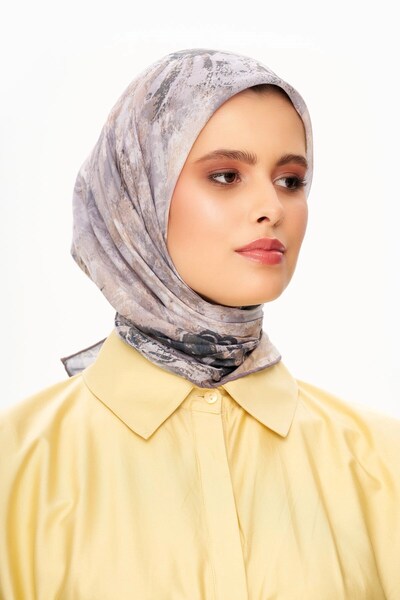 MOISCARF Eșarfă pătrată cu model din voile de lenjerie gri