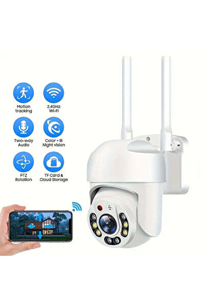 barste Outdoor WiFi Surveillance Camera 360° V380 Pro, Full HD, IP65, Motion Detection