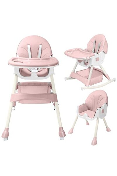 Smart Vibe Scaun de Masă Pliabil 4în1 KinderVibe™ Multifuncțional cu Tavă, Husa Lavabilă, Roti și Balansoar Roz