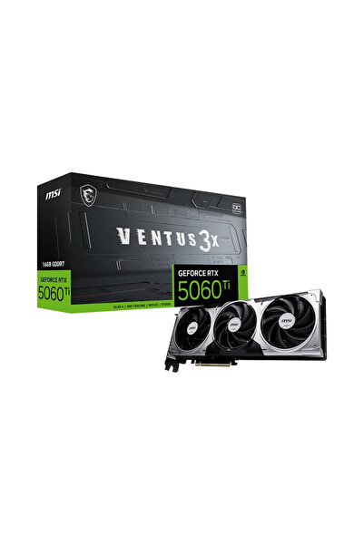 MSI GeForce RTX 5060TI 16G VENTUS 3X OC GDDR7 128Bit DX12 DLSS 4 Gaming (Oyun...