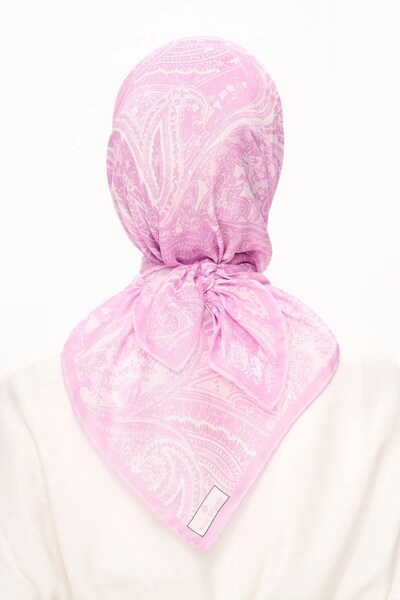 MOISCARF Κασκόλ Elegance Celeste Superior Soft Square με έθνικ σχέδιο σε ανοιχτό ροζ