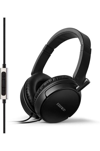 Edifier سماعات رأس فوق الأذن عازلة للضوضاء عالية الدقة، H840 سلكية، مقاس 3.5 ...