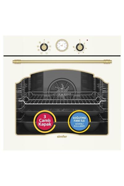 Simfer 9 Fonksiyon Retro Bej Ankastre Set ( Fırın + Ocak + Davlumbaz)