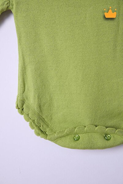 Babyhola Kız Bebek Triko Bandana Badi 2'li Set  Yenidoğan Konsept Çekim Kostümü 9000