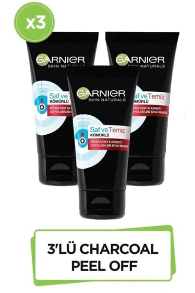 Garnier Kömürlü Siyah Nokta Karşıtı Soyulabilen Maske 50 ml - 3'lü Set 360054...