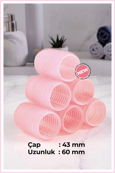 Nera Classy 6-Piece Medium Size Curler Velcro - Adhesive Hair Curler (Diameter: 43mm)