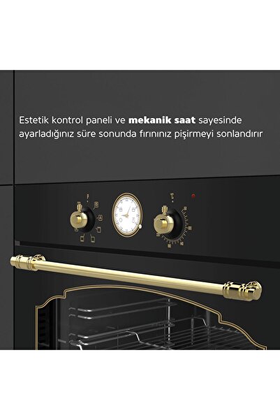 Simfer 7349 Rustik Siyah 8 Fonksiyon Turbo Dijital Ankastre Fırın
