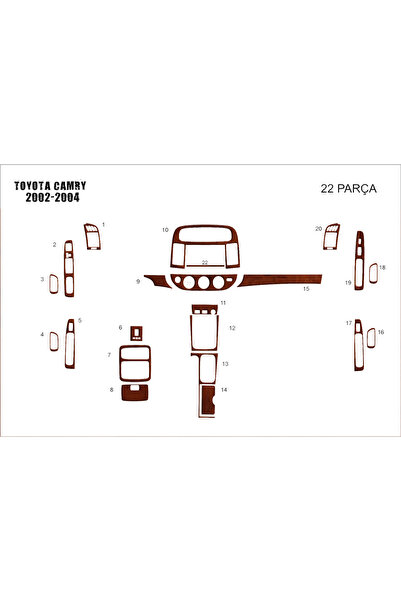 Marscockpitdesign تويوتا كامري وحدة التحكم-توبوردو 2002-2004 22 قطعة